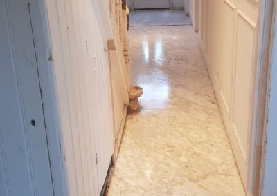 Bianco Carrara vloer na renovatie